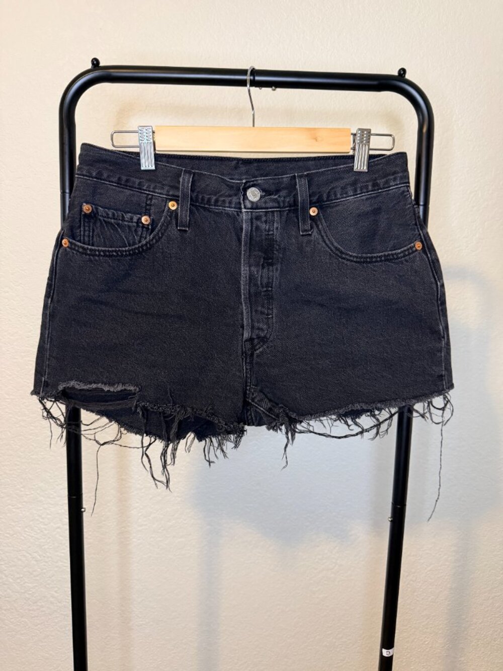 Levi Strauss Black Denim Shorts